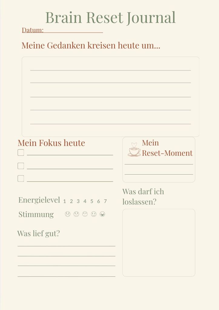 Tagesseite Brain Reset