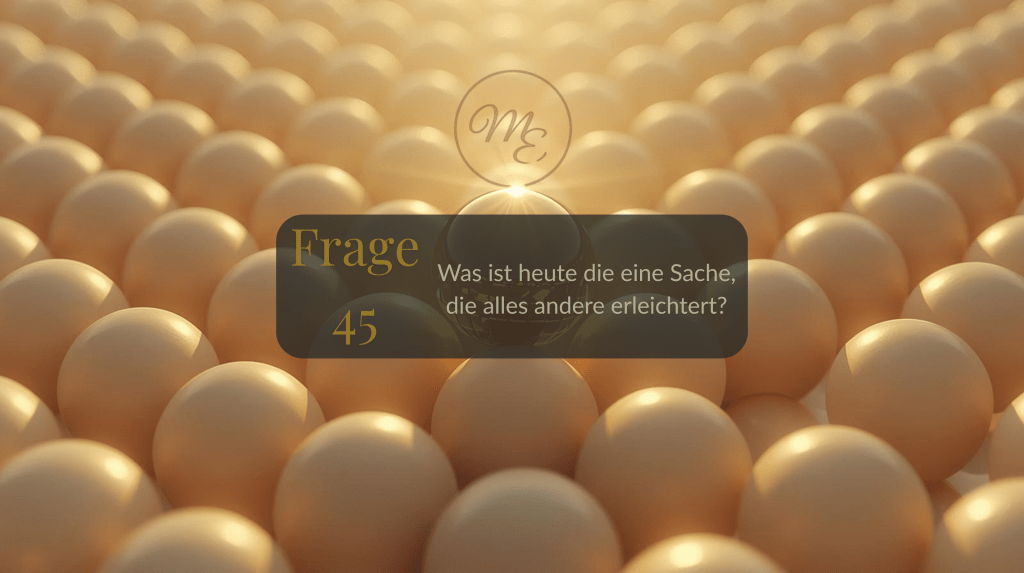 Frage 45 – Was ist heute die eine Sache, die alles andere&nbsp;erleichtert?