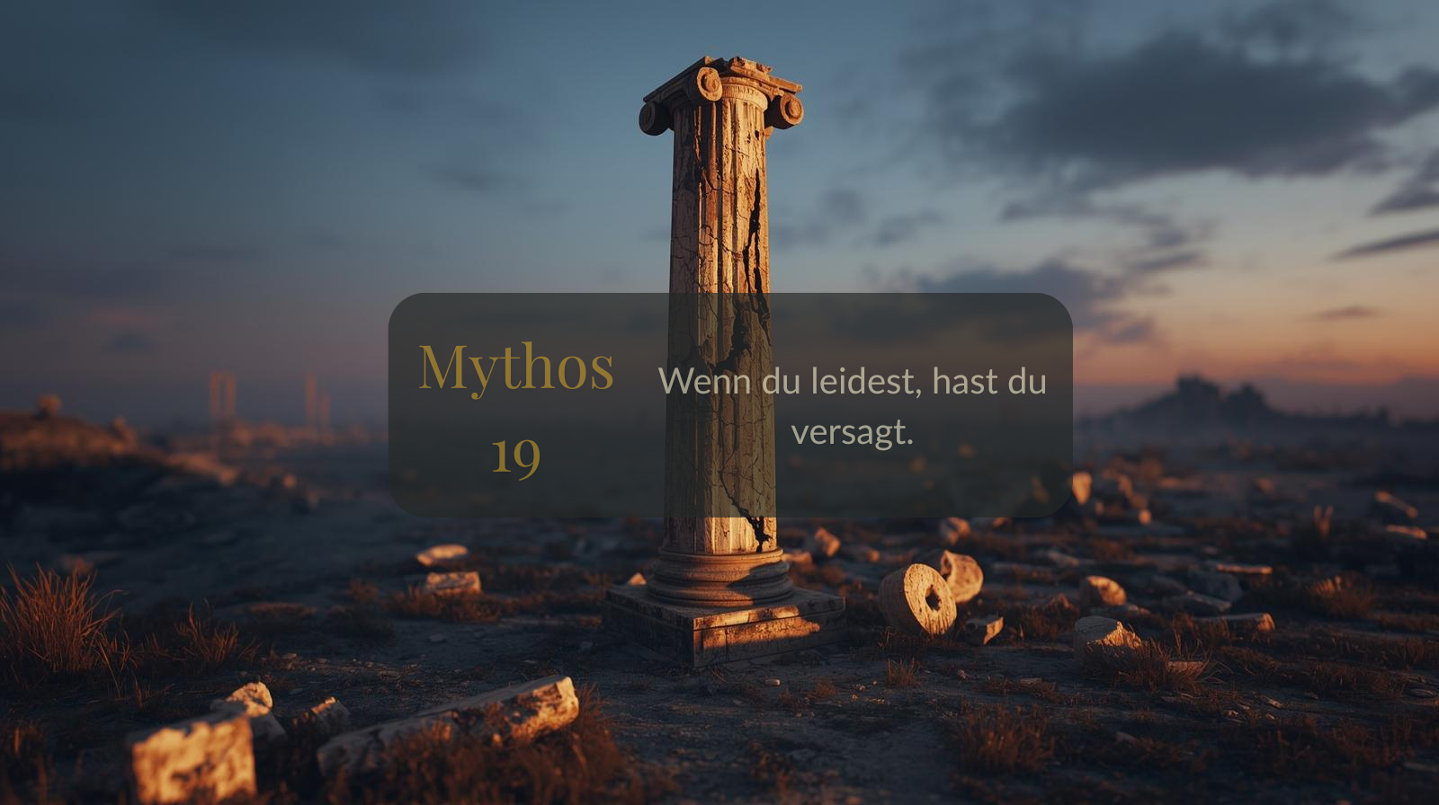 Mythos 19 von 66 – Wenn du leidest, hast du versagt.