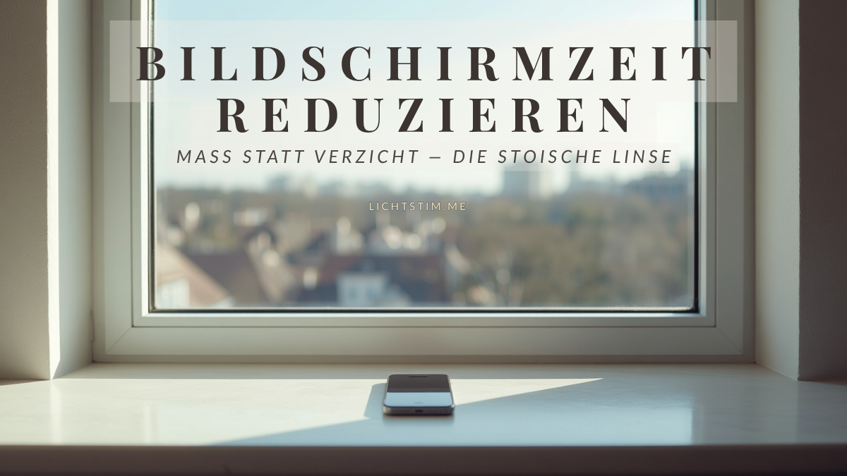Bildschirmzeit reduzieren: Maß statt Verzicht — die stoische Linse