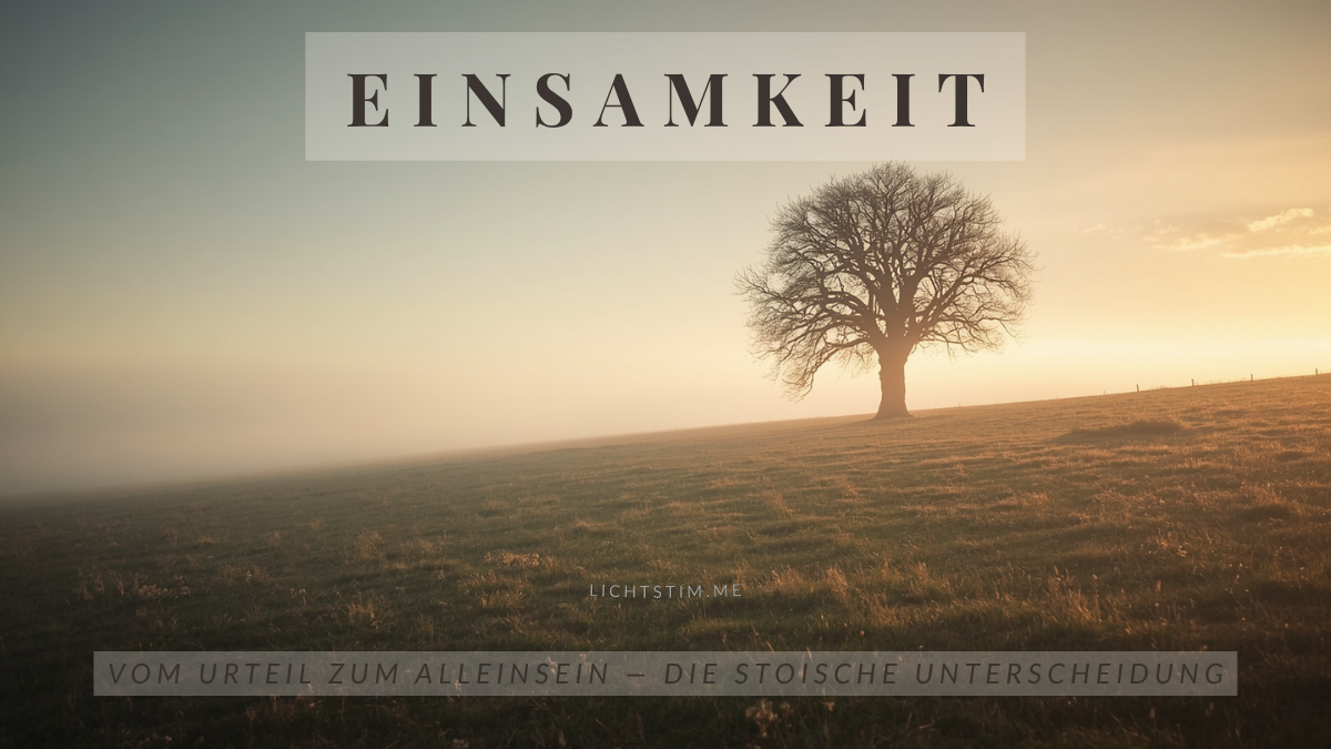 Einsamkeit und Alleinsein: die feine stoische Unterscheidung