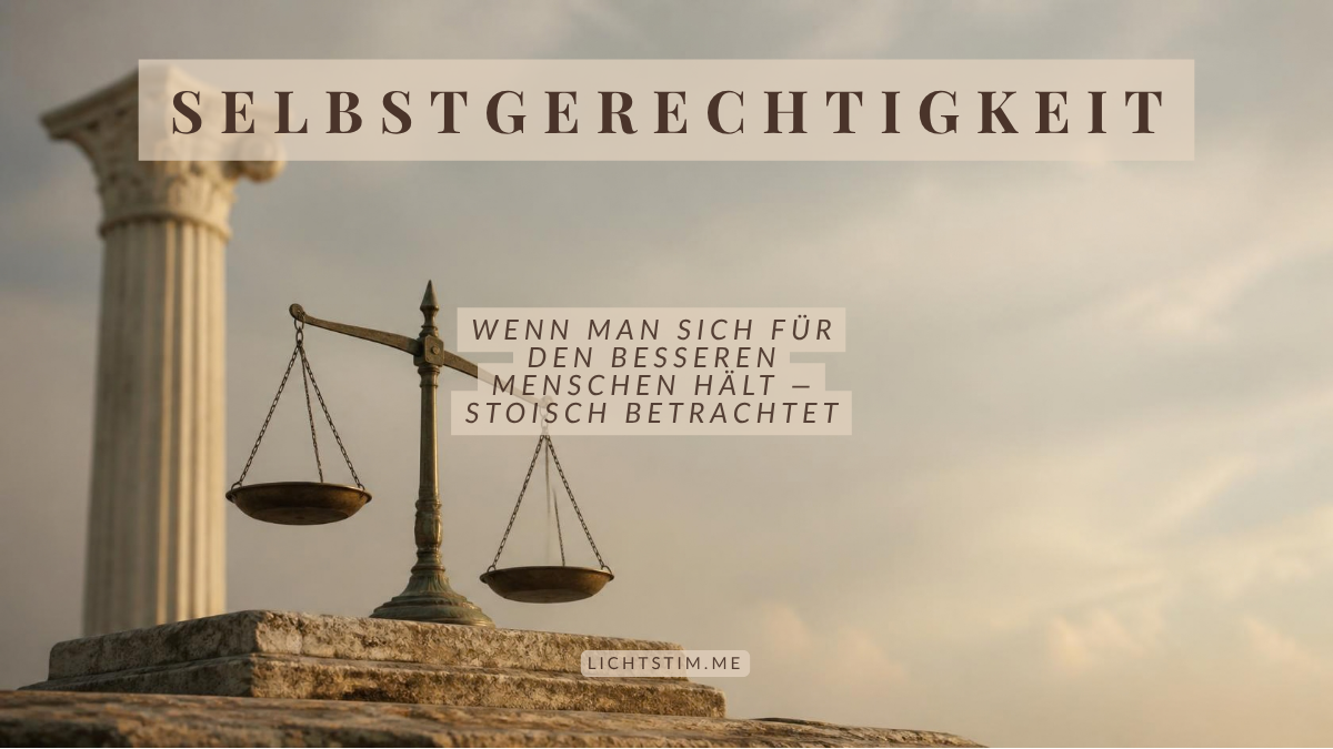 Selbstgerechtigkeit und Stoizismus — der bessere Mensch sein wollen