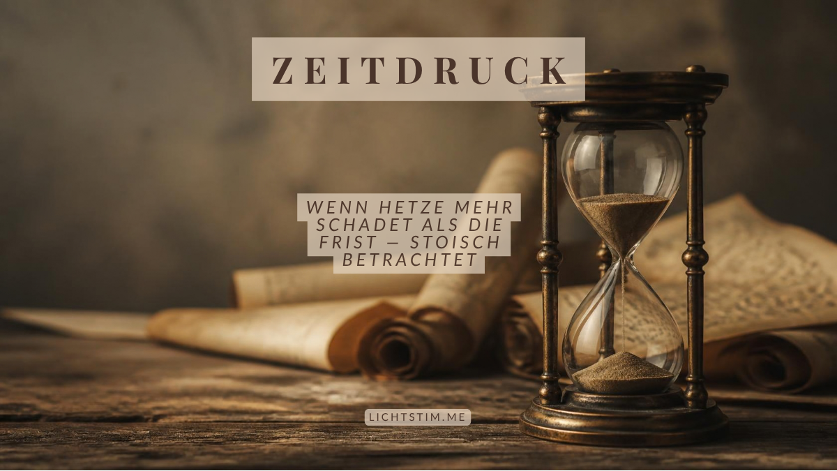 Zeitdruck und Stoizismus — wenn Hetze mehr schadet als die Frist